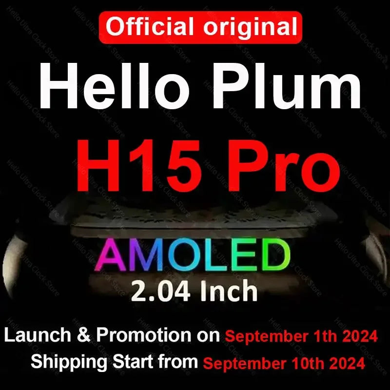 2024 New Hello Plum Smart Watch Series 10 46mm HD AMOLED 4G ROM ChatGPT NFC Compass Sports Clock Smartwatch Men Women 3 Pro Plus