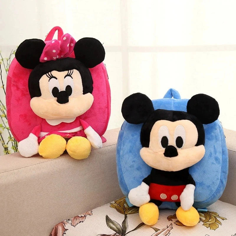 Anime Disney Figure Plush Backpack Mickey Mouse Minnie Kawaii Girl Handbag Plush Stuffed Soft Bags Children School Bag Gift