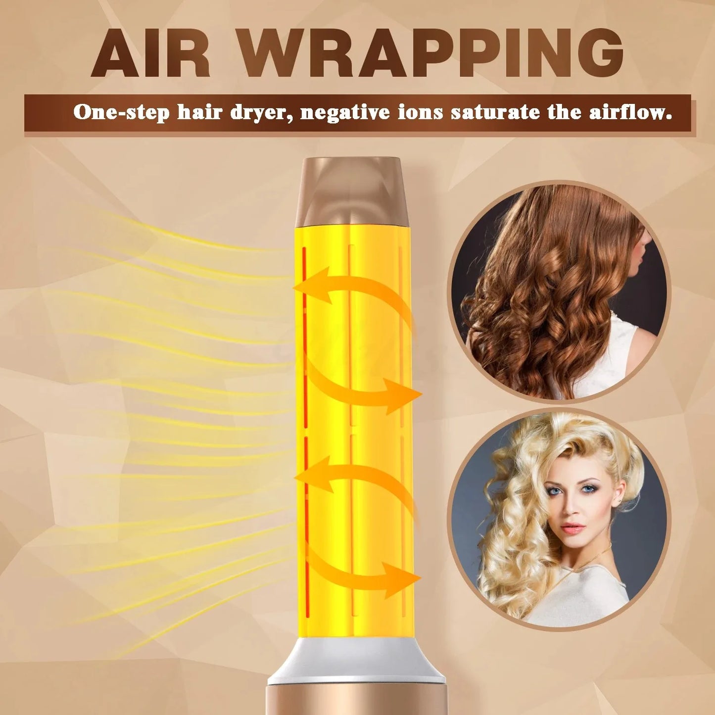 7 In 1 Hair Dryer Brush Brushless High Speed Hair Dryer with Diffuser Ionic Blow Dryer Hot Air Styling Comb Auto Hair Curler