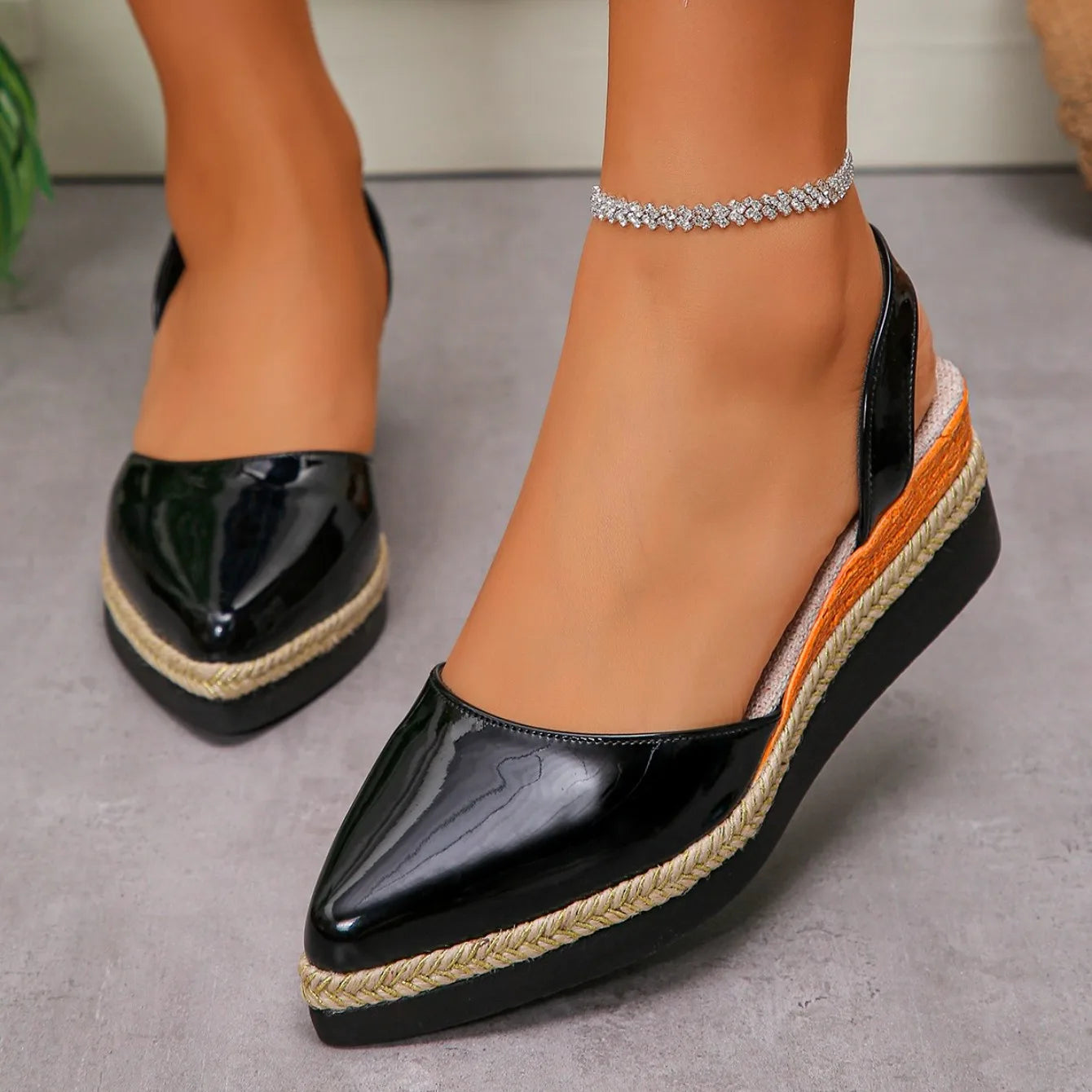 Women's Slingback Sandals 2026 Mid Heels Pointed Toe Closed Toe Sandals Wedge Breathable Casual Comfortable Shoes for Women