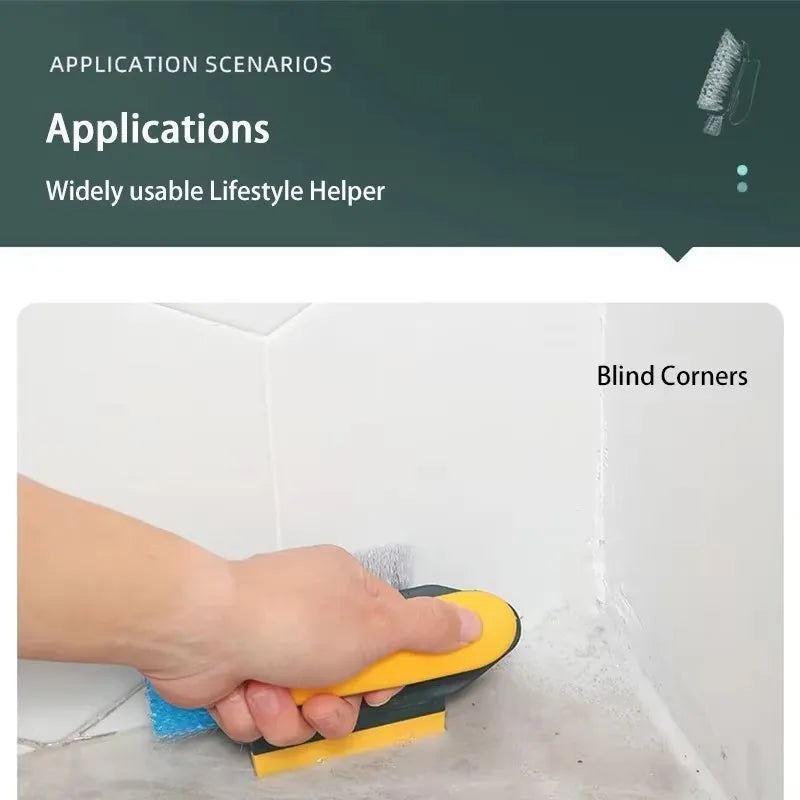 3-In-1 Multi-Function Cleaning Brush Hard Bristle Scrub Brush With Gap Brush T-Handle Grout Cleaner For Bathroom Kitchen Window