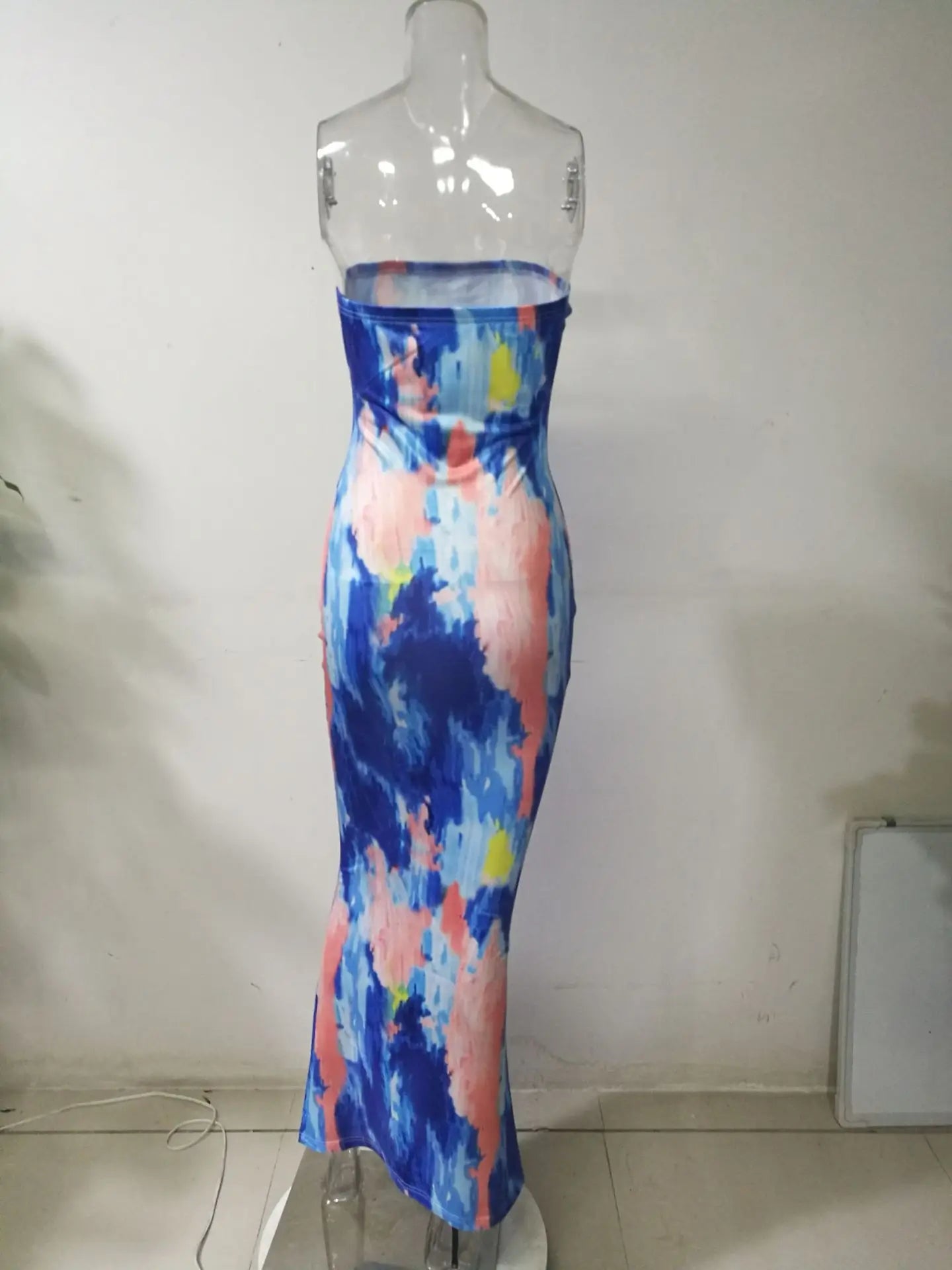 Spring And Summer Dresses For Women Chest Wrap Printed Off Shoulder Bandage Slim Sexy Long Dress New Fashion Party Long Sleeve