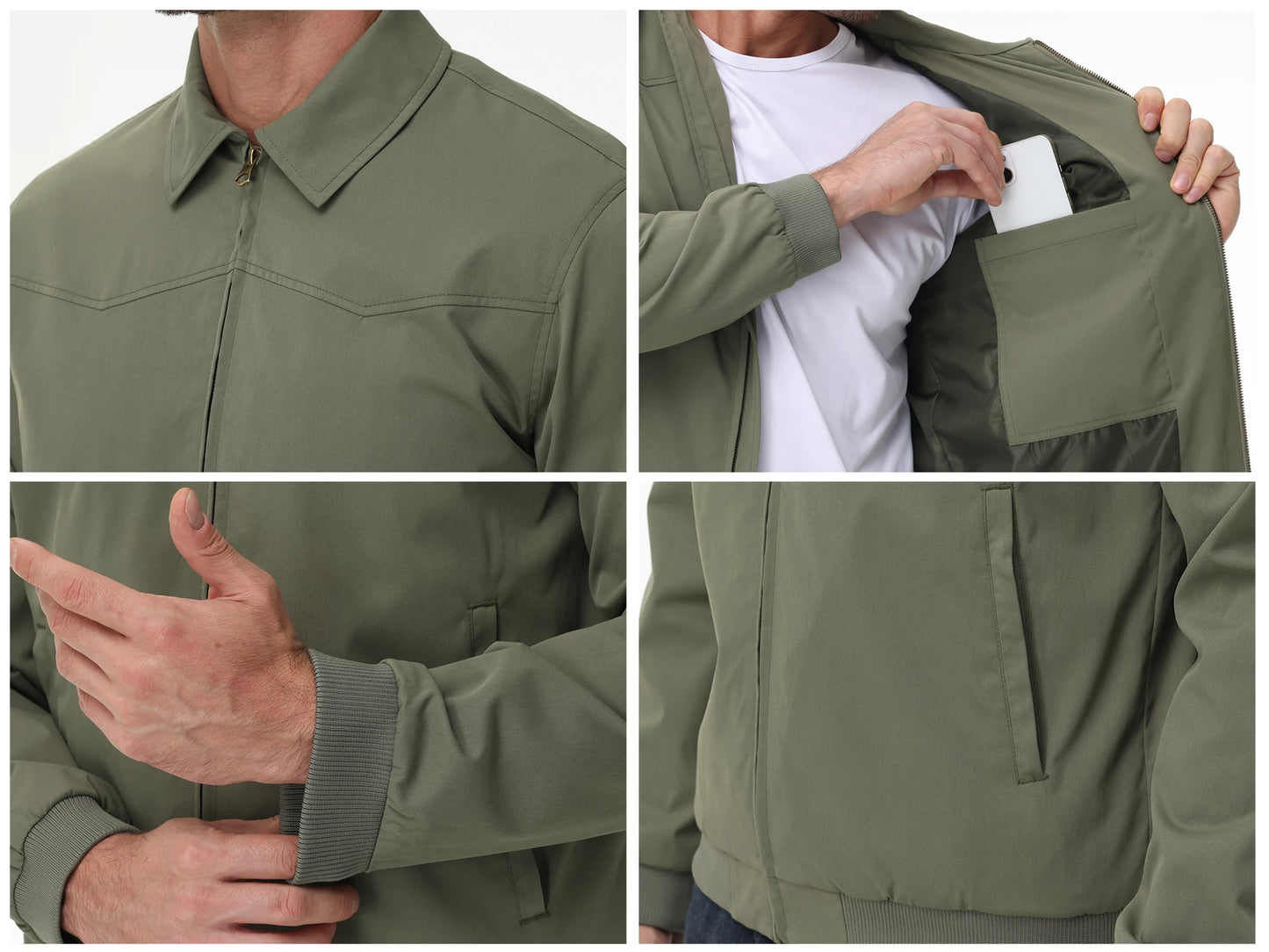 Mens Business Casual Jacket, Windbreaker Waterproof Fashion Coat, Cargo Jacket for Daily Outdoor Travel Autumn Winter
