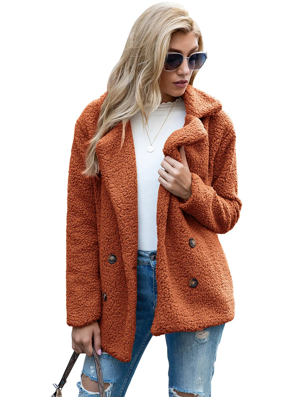 Elegant Faux Fur Cardigan Cashmere Women Coat Autumn Winter Warm Solid Women Jackets Plush Overcoat Casual Teddy Outerwear 22942