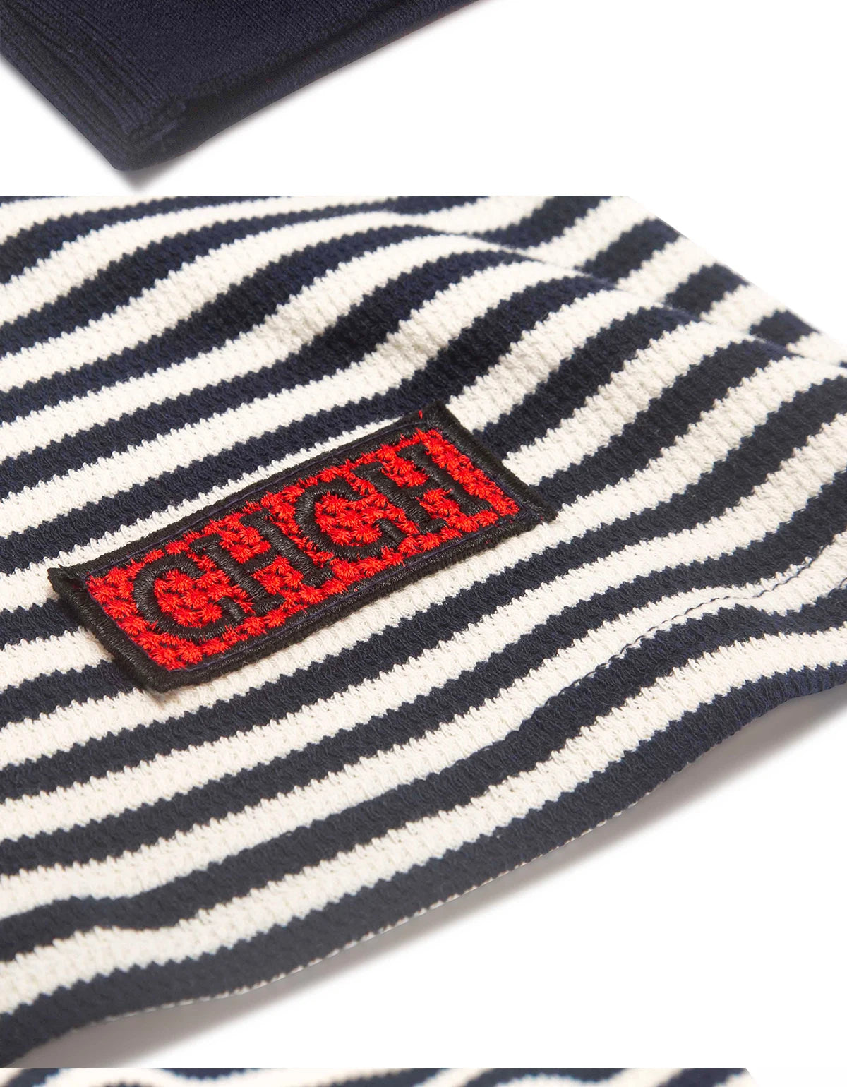 CHCH Fashion Stripe Knitted Polo Neck T Shirt For Women Soft Chic Short Sleeve Casual Pullovers 2025 Summer New Lady Street Tops