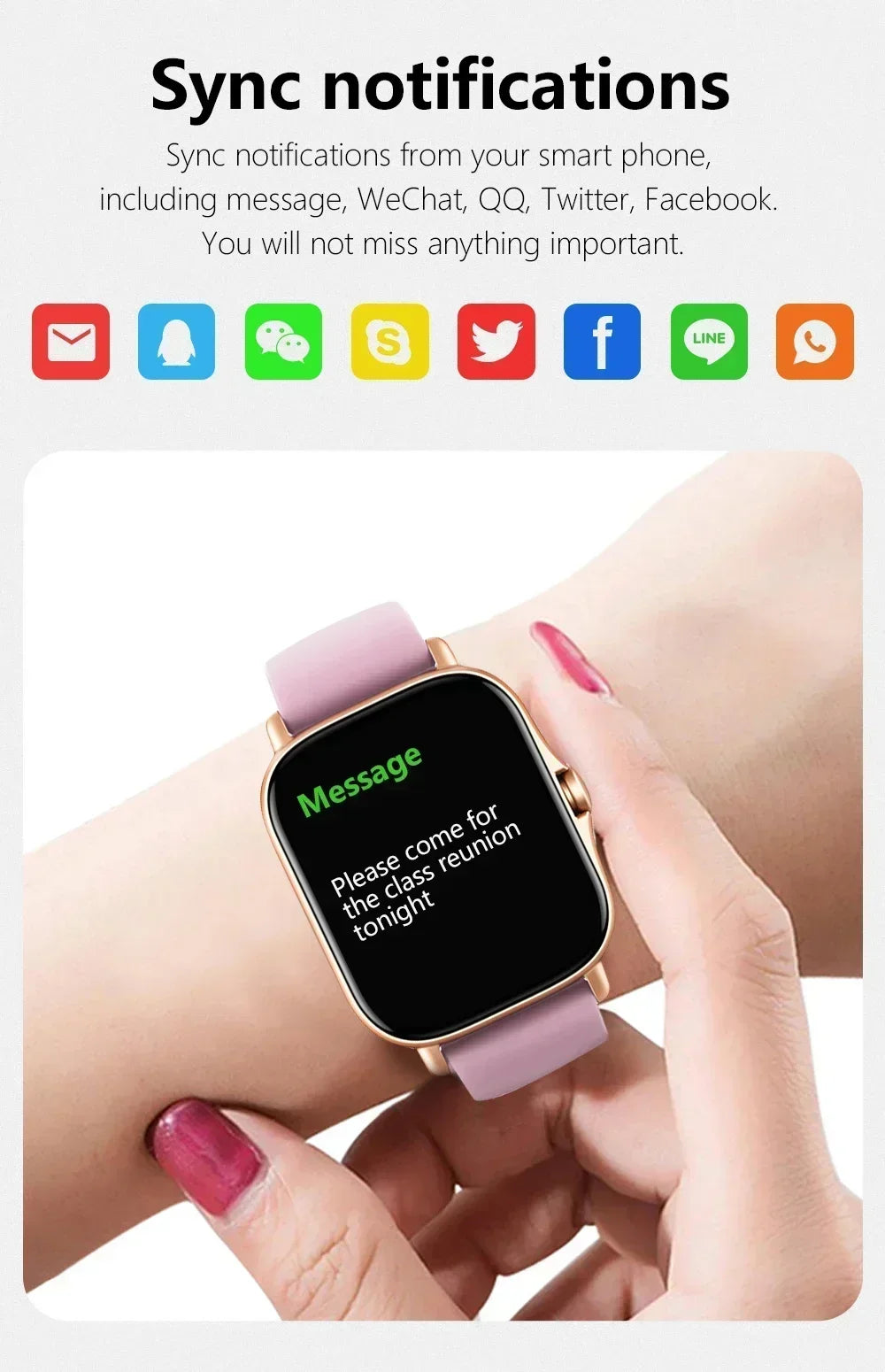 New Smartwatch 1.68" Screen Health Monitoring Watches IP68 Waterproof Sports Fitness Smart Watch for Men Women Reloj Hombre