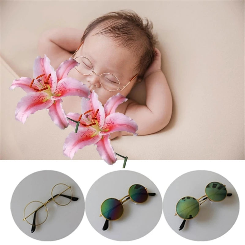 Newborn Baby Girl Boy Flat Glasses Photography Props Gentleman Studio Shoot Clothing Accessories