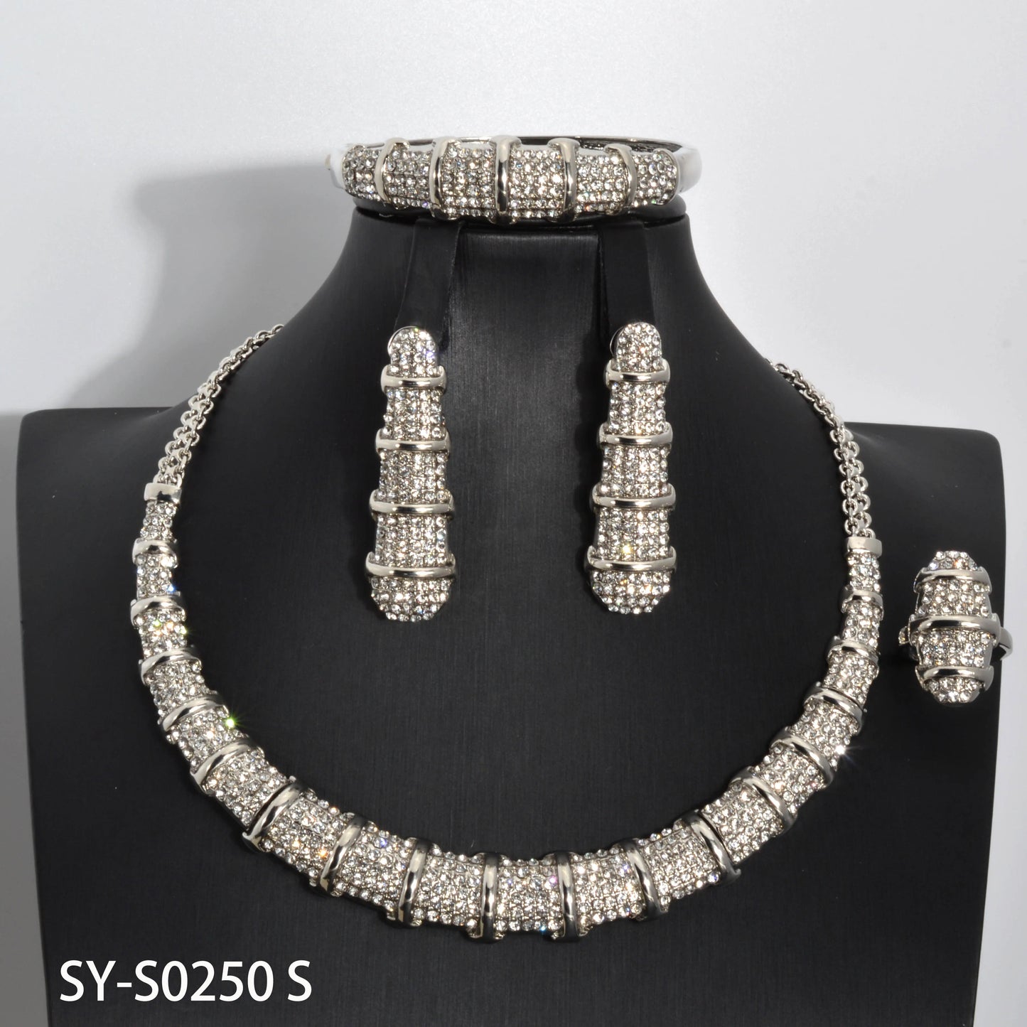 Sunny Jewelry Sets Italy Design Dubai Gold Color Bamboo Knots Shape Necklace Ring Bracelet Earrings Ladies Wedding Party Gift