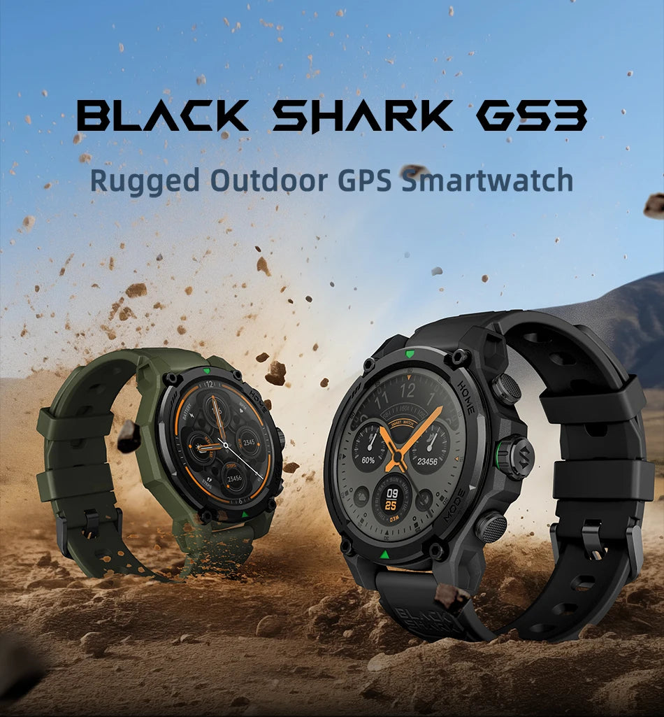 [World Premiere]Blackshark GS3 Smart Watch Global Version 1.43"AMOLED Display 5ATM 21 Day Battery Life GPS Satellite Positioning