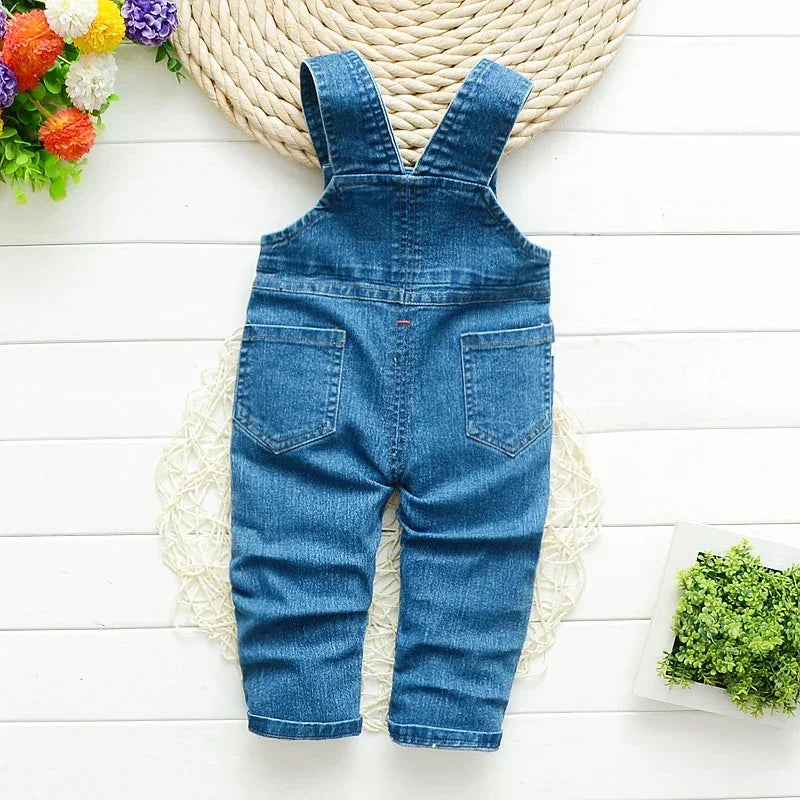 DIIMUU Kids Clothing Jumper Baby Toddler Boys Bib Pants Girls Denim Clothes Overalls Jeans Dungarees Children Rompers