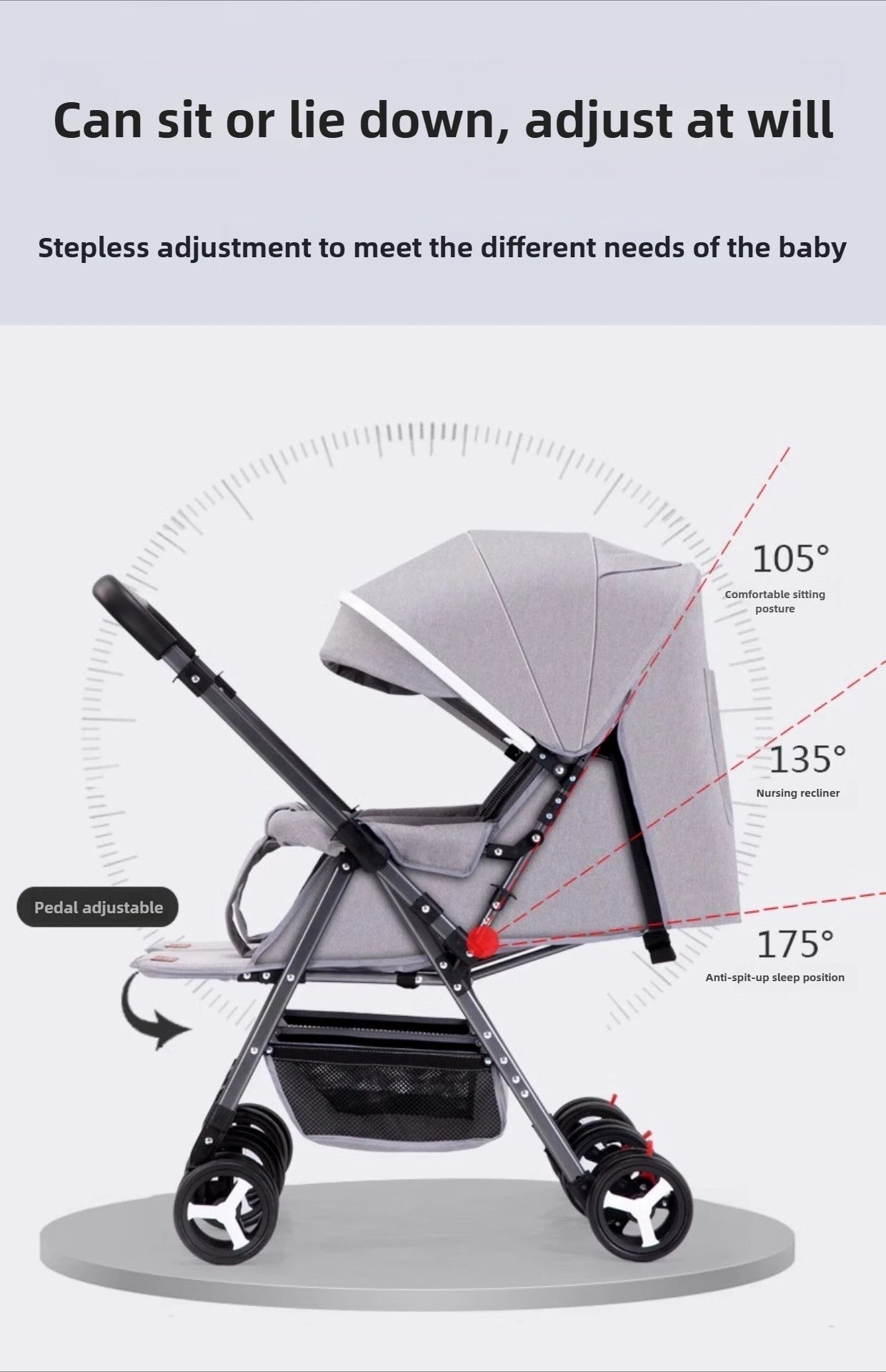 Twin Stroller, Double Seat/double Recline Stroller, Foldable, Suitable for Two People and Can Be Taken Into Elevators.