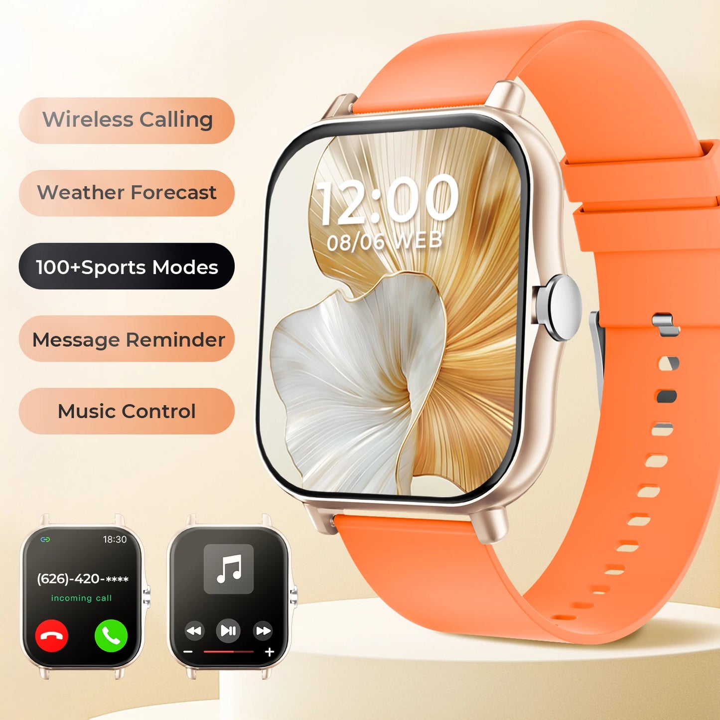 2026 New Smart Watch 1.83 HD Screen Multi-color Watch Strap Bluetooth Call Outdoor Sport Watch For Android/IOS Men Women