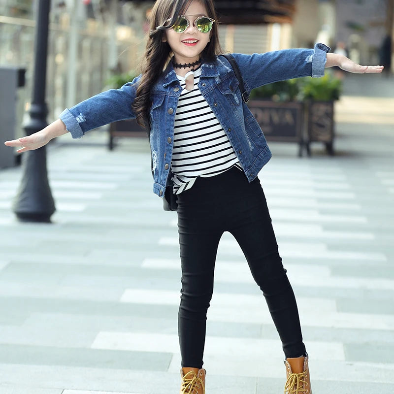 Girl Skinny Casual Pants Spring Autumn 2024 New Children Pencil Pants Skinny Leggings for Girls Kids Fashion Pants 3-12 Years