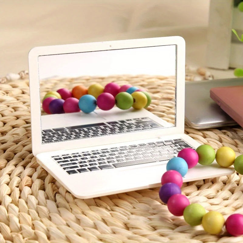 Mini Portable Personal Makeup Mirror. Creative Mini Computer-Shaped Small Mirror. Portable Folding Mirror to Carry Around