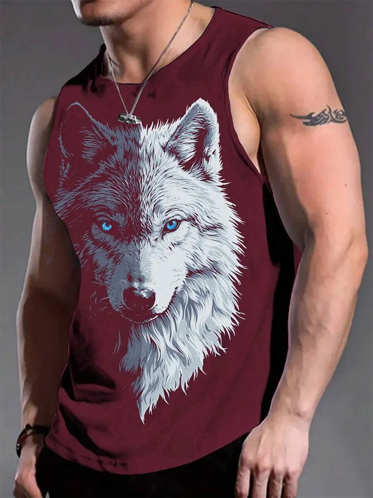 3D Lion Print Men's Tank Top Summer Street Fashion Men's Tank Top Daily Casual Men's Tank Top Outdoor Sports Men's Tank Top