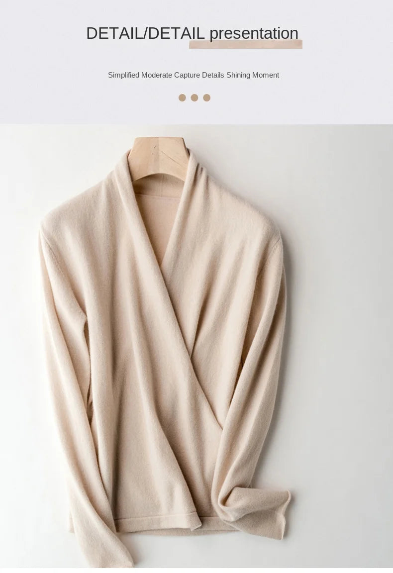 Women's Knitted Cashmere Sweater 100% Merino Wool Thickened Top Loose Long Sleeve Clothing Warm For Autumn And Winter YYY2442