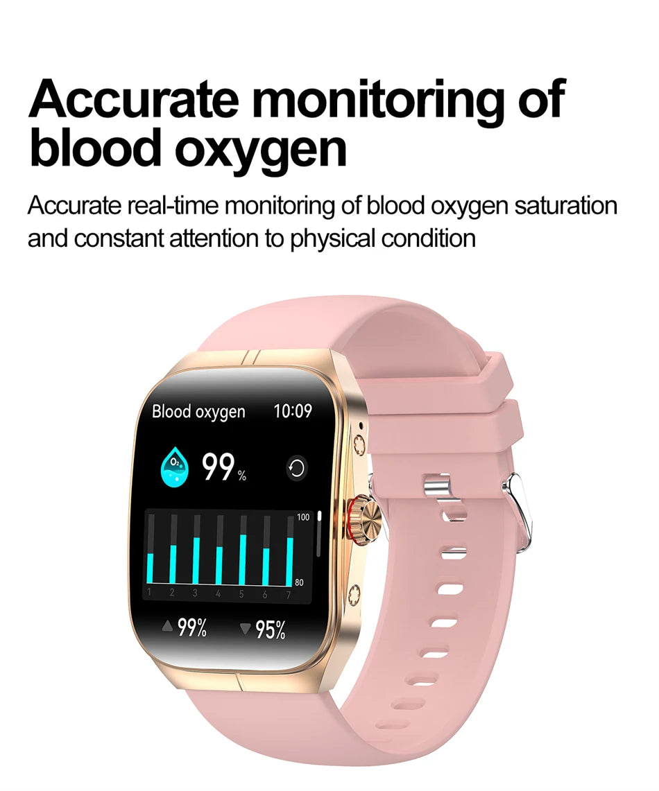 Smart Watch 1.95''AMOLED Curved Display BT Call NFCHeart Rate Monitor Multi-Sport Modes Fitness Tracker Smartwatch for Men Women