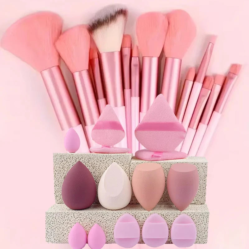 10PCS Makeup Brushes Set Eyeshadow Brush Angled Eyeliner Brush Fan Lash Brush Loose Powder Brush Makeup Tools