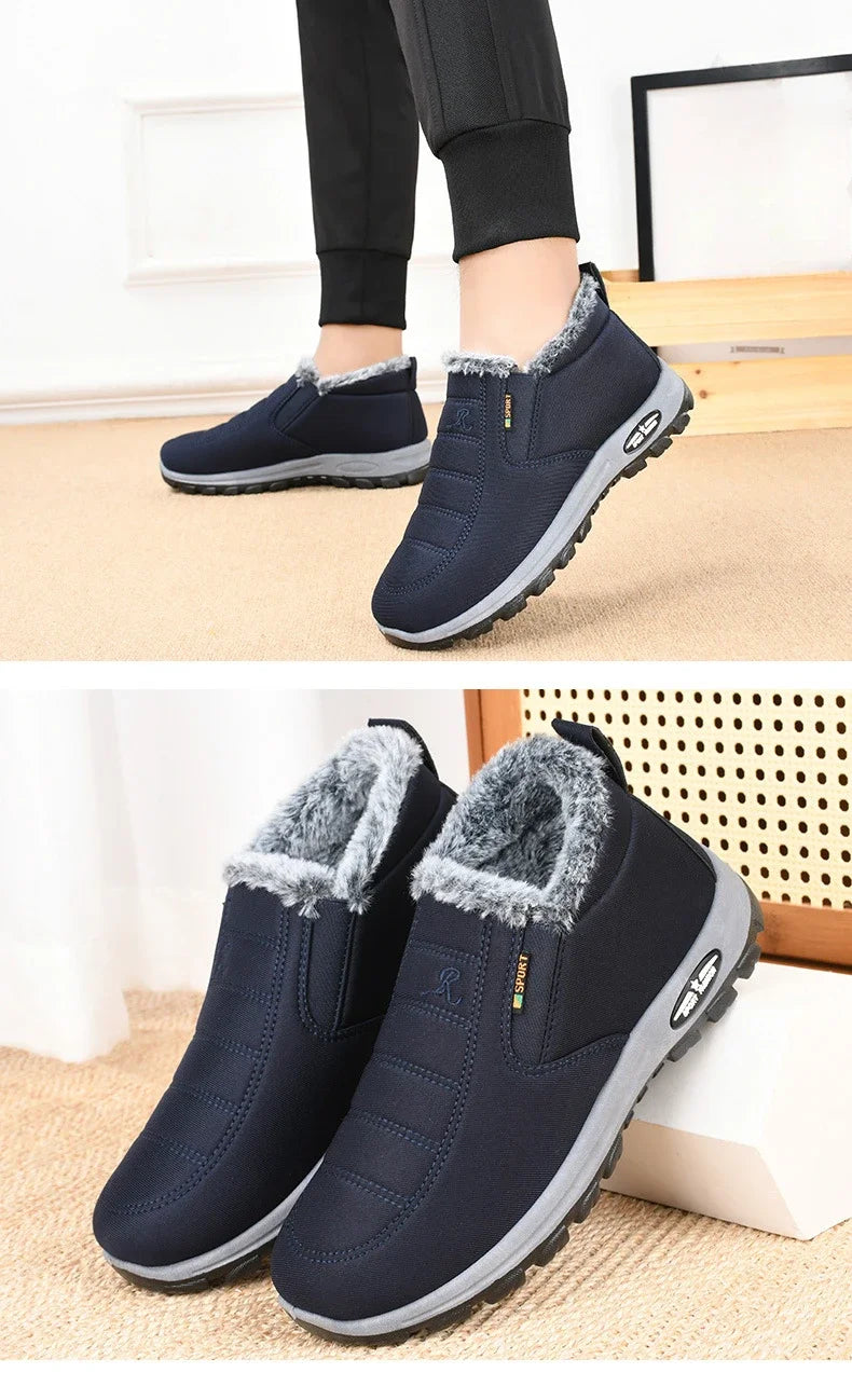 New Winter Snow Boots Outdoor suede anti slip shoes Men Casual Warm Fur Boots Comfortable elderly cotton shoes Zapatos Hombre