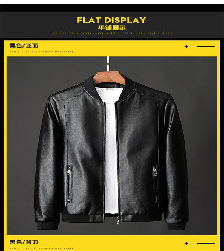 Men's Jackets Men's Spring Autumn Leather New Popular Korean Style Slimming Trends