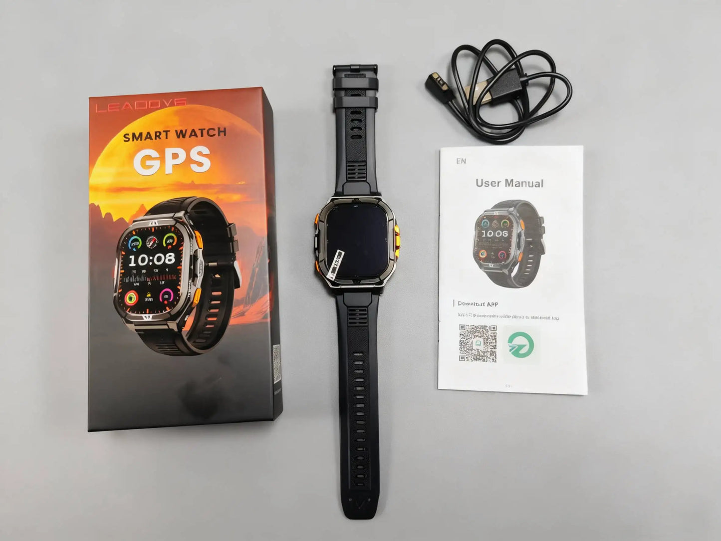 2026 GPS Smart Watch for Men Rugged Outdoor Duan Band Accurate Sports Tracking 7/24 Health Monitoring 1.96" AMOLED Display