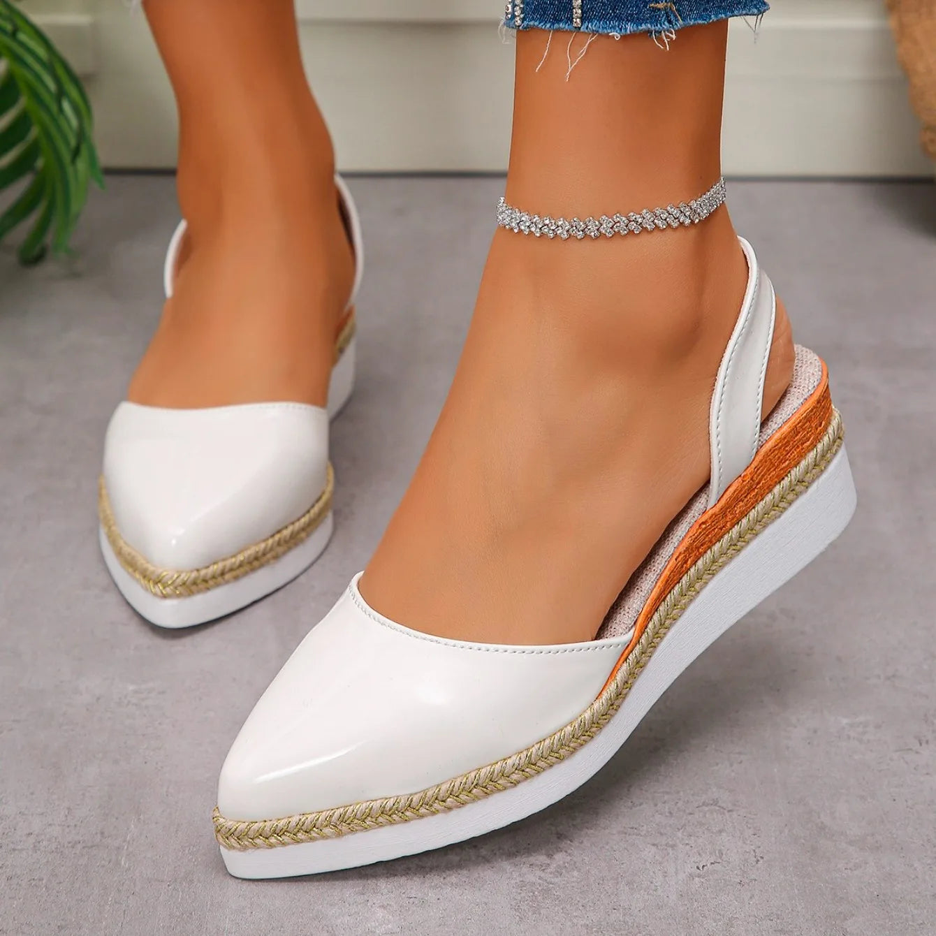 Women's Slingback Sandals 2026 Mid Heels Pointed Toe Closed Toe Sandals Wedge Breathable Casual Comfortable Shoes for Women