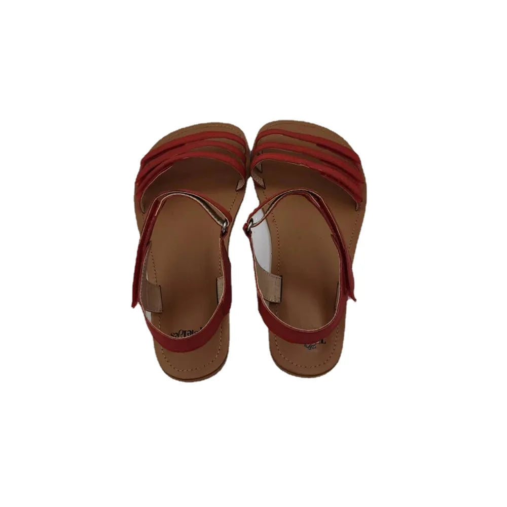 Tipsietoes 2025 Sprinng Barefoot Leather Flat Sandals For Women Shoes With New MInimalist Soft Sole