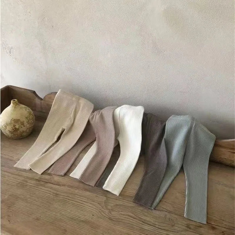 Nuevo pantalón para bebé de 0 a 24 meses, mallas ajustadas de algodón con cintura elástica de Color sólido, pantalón elástico, trajes inferiores, ropa para recién nacido