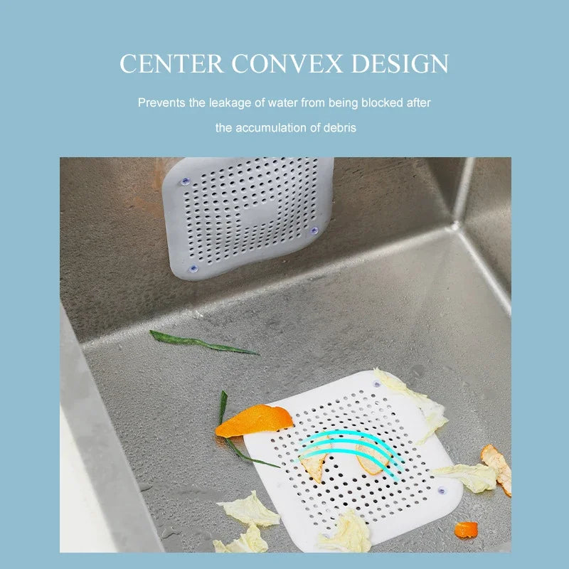 Sink Strainer Shower Drain Plug Hair Catcher Bathtub Shower Kitchen Sink Sewer Hair Filter Screen Silicone Bathroom Accessories
