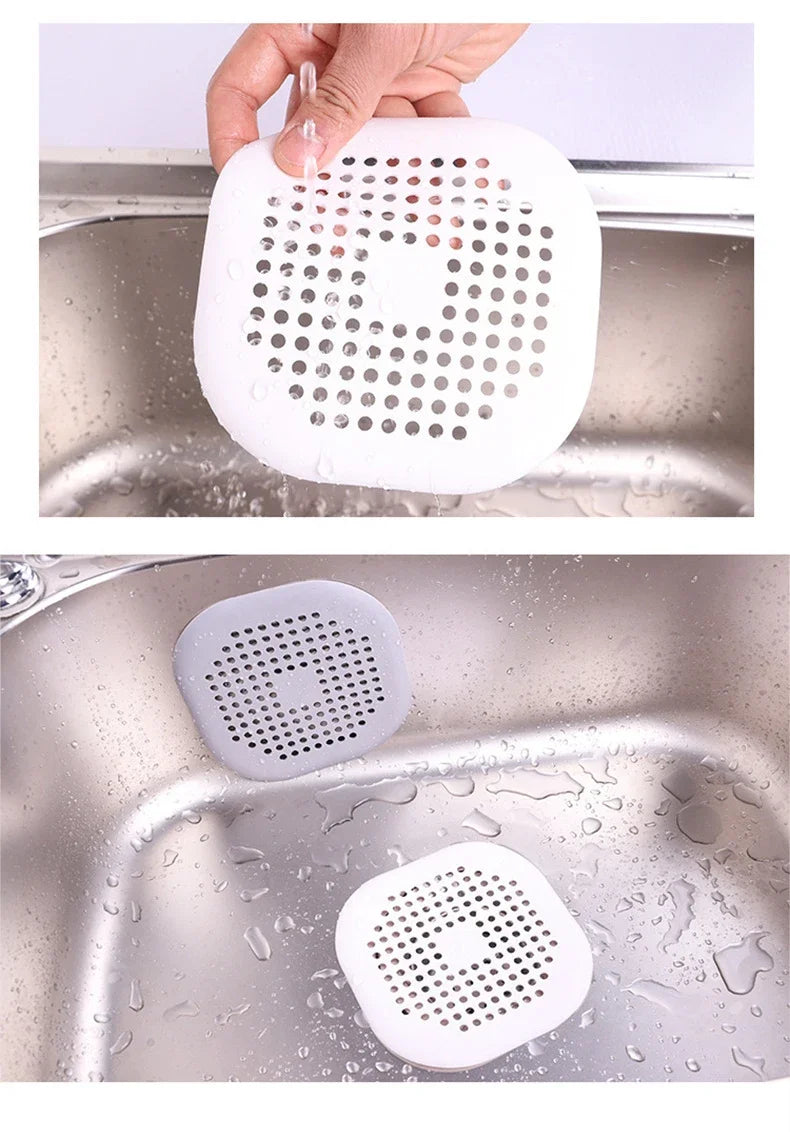 Sink Strainer Shower Drain Plug Hair Catcher Bathtub Shower Kitchen Sink Sewer Hair Filter Screen Silicone Bathroom Accessories