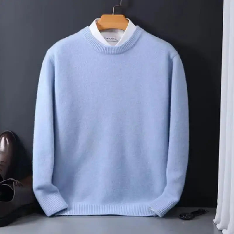 2025 Cashmere Sweater O-neck Pullovers Men's Loose Oversized M-3XL Knitted Bottom Shirt Autumn Winter New Korean Casual Men Top