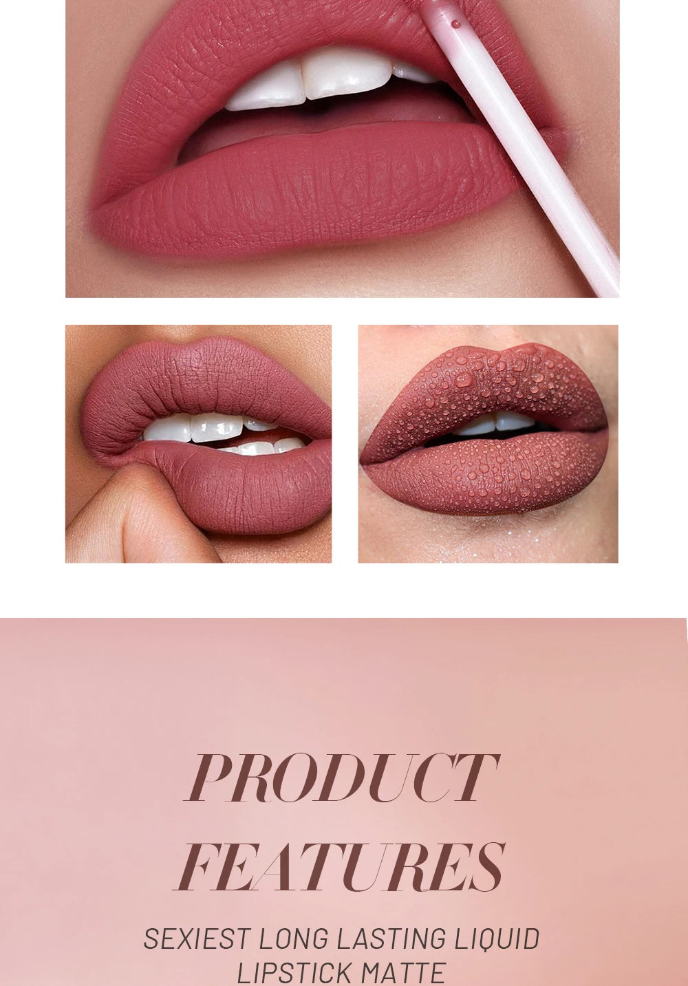 Velvet Matte Lip Kit, Waterproof, Smudge-Proof, Smooth Application, Long-Lasting Makeup Effect