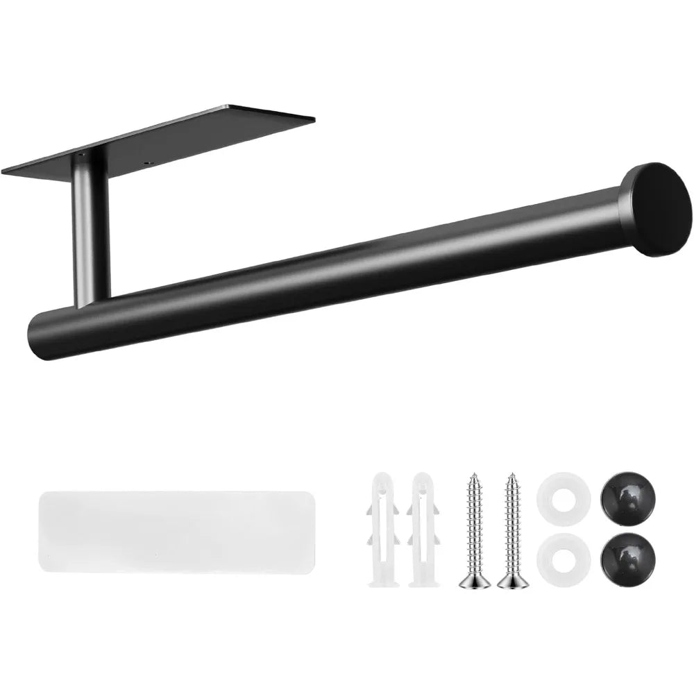 Paper Towel Holder Under Cabinet - No Drill Wall Mount Adhesive Paper Towel Holder for Kitchen Bathroom RV,