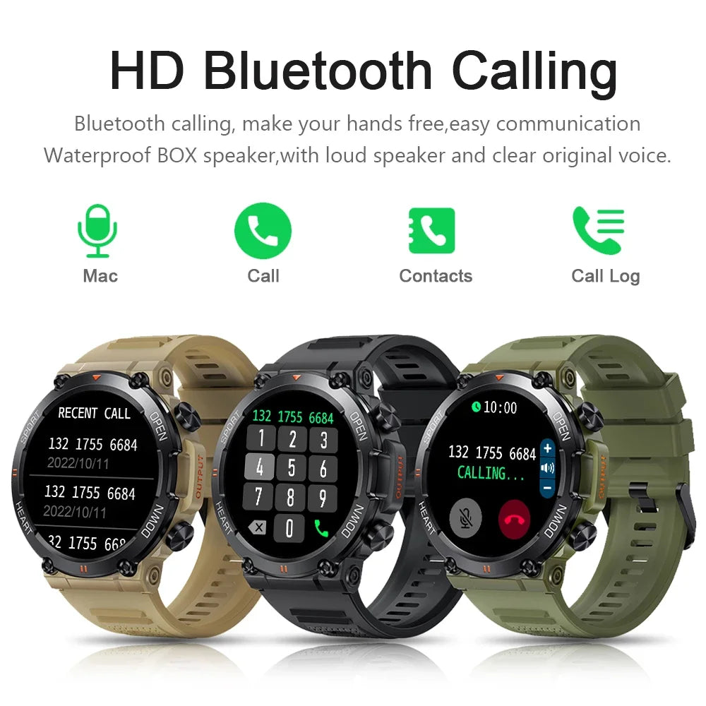 Men Smart Watch BT HD Calling Music Fitness Tracker 100+ Dial Sport Waterproof Smartwatch for Android Phone 2023