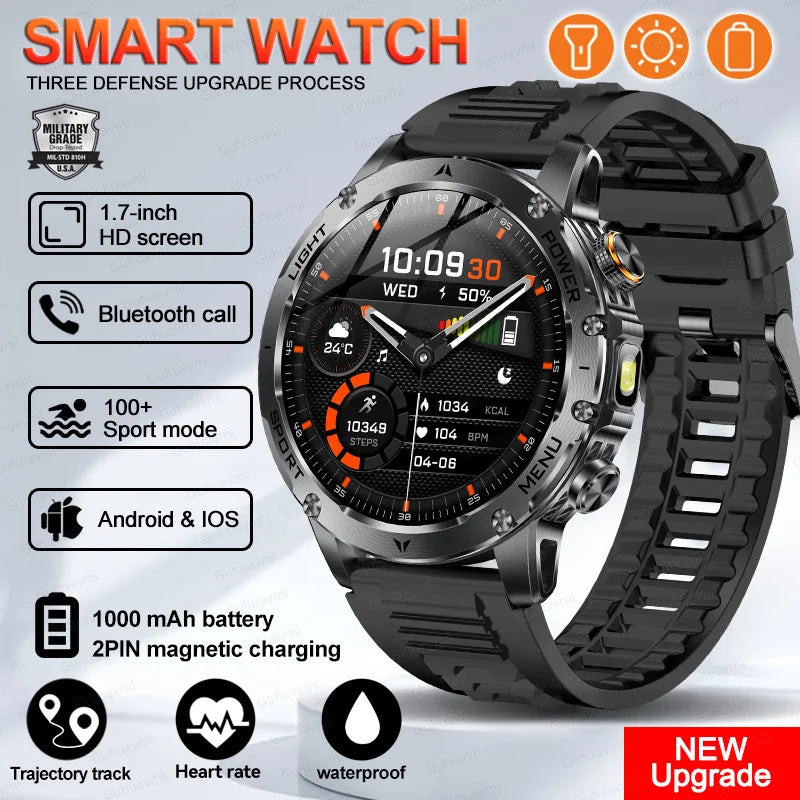 New Smart Watch For Men 1000Mah Battery Fitness Tracking Sport Waterproof Clock Smart Bracelet Men Military High-end custom dial