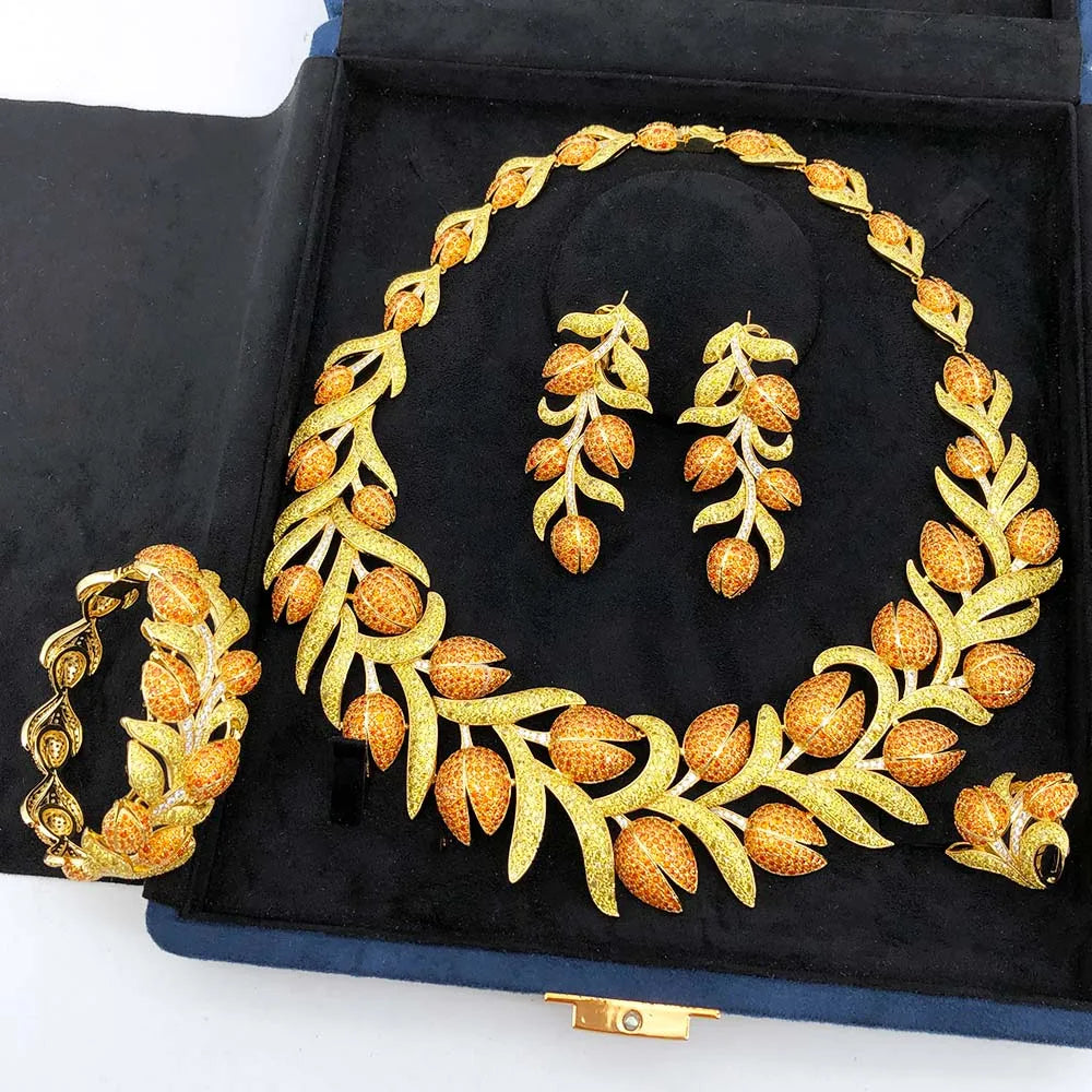 GODKI Luxury 4pcs Bold Ball African Jewelry Sets For Women Wedding Party Full Cubic Zircon Dubai Bridal Jewelry Set Gift