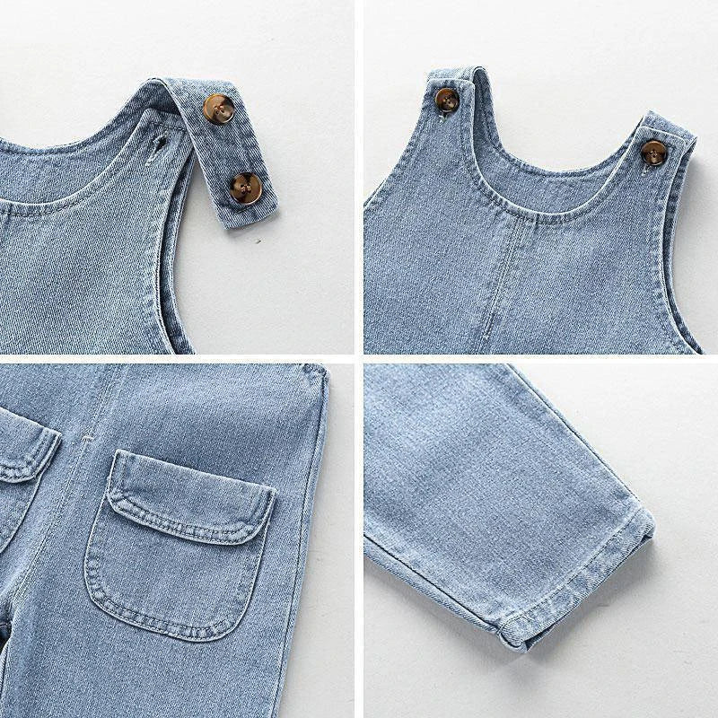 IENENS, Mono para niños pequeños, monos de mezclilla, peto, pantalones vaqueros para niñas, pantalones largos, ropa, trajes para 1-4 años