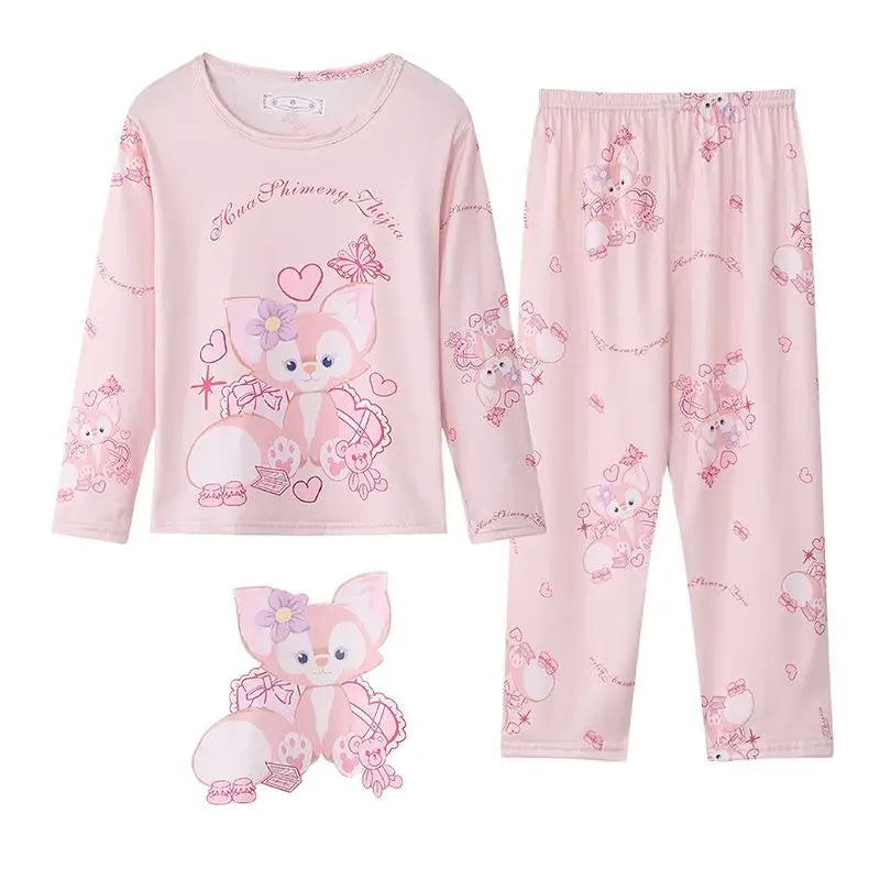 Girls Pajamas Anna Elsa Clothing Sets Kids Long Sleeve +Pant 2Piece  Children Home Clothing Girl Nightgown