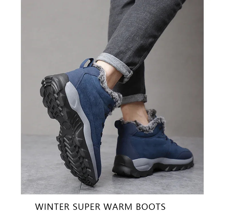 Men Winter Snow Boots with Fur Outdoor Sneakers Men Shoes 2023 New Male Warm Footwear Ankle Boots for Men Botines Botas Hombre