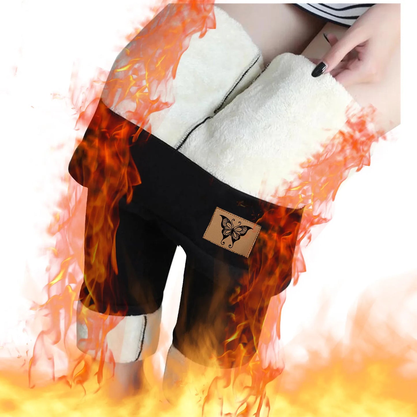 Women Winter Plus Velvet Stretch Leggings High Waist Elastic Thicken Warm Leggings Women Casual Thick Winter Leggings Trousers