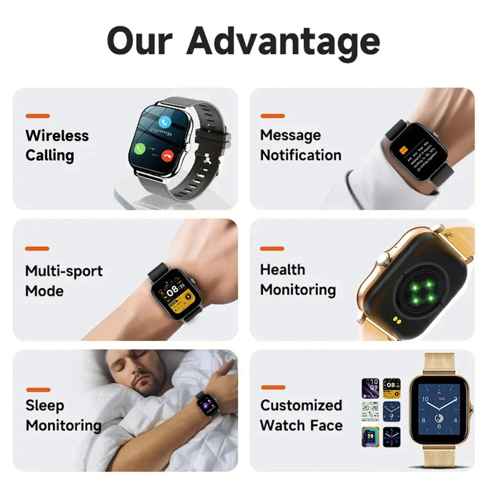 Smart watch, wireless calling /dial, multi -Sport mode,Suitable for men and women, sports watches, Custom Wallpaper,for iPhone/A