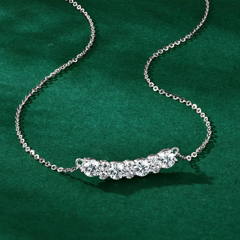 OXTAO With Certified Jewelry Sets Wholesale Sparkling Moissanite Diamond Necklaces&Earring Luxury Gift Real 925 Sliver for Women