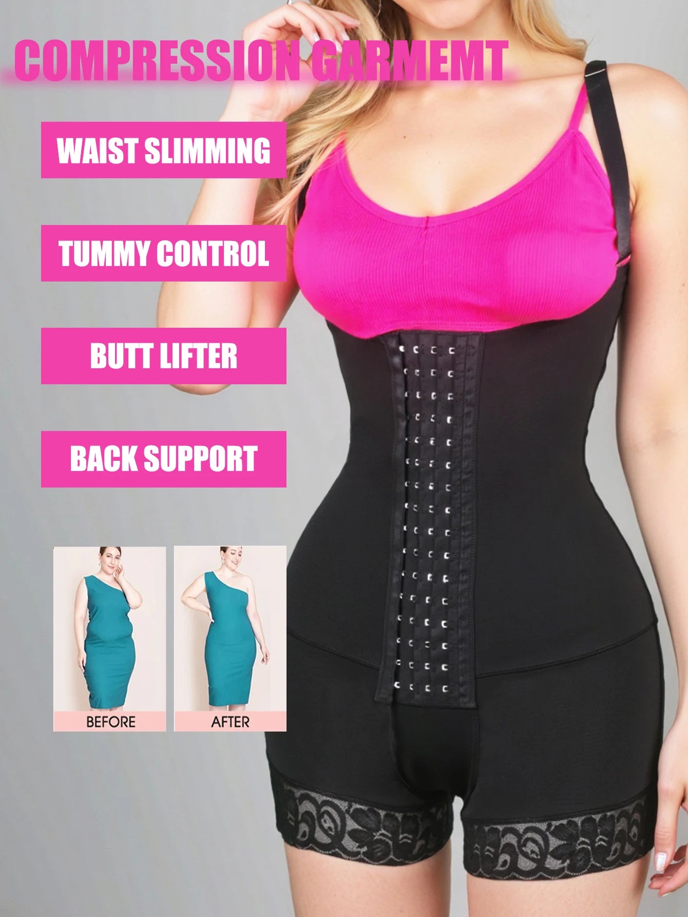 Women Compression Body Shaper Butt Lifter Fajas Colombianas Slimming Corset For  Post Surgery Slimming