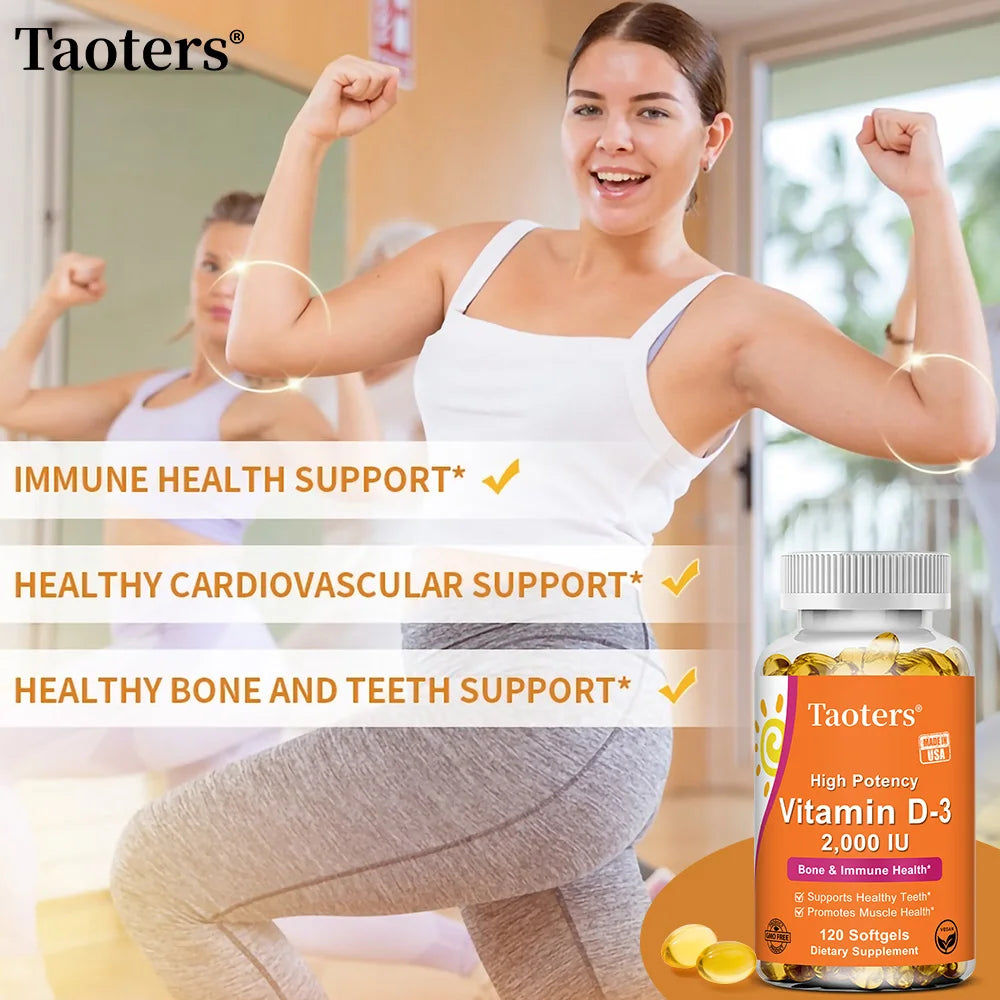 High Potency Vitamin D-3 2,000 IU - Promotes Muscle, Teeth, Bone and Immune Health