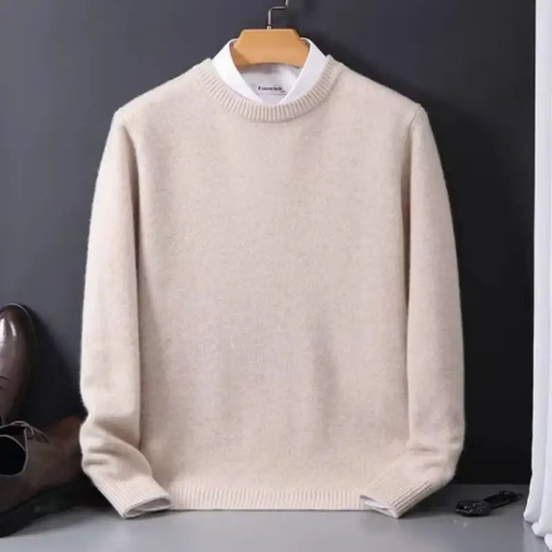 2025 Cashmere Sweater O-neck Pullovers Men's Loose Oversized M-3XL Knitted Bottom Shirt Autumn Winter New Korean Casual Men Top