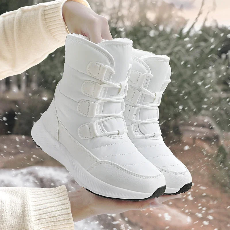 2023 Winter White Snow Boots Waterproof Non-slip Thicken Plush Warm Ankle Boots Women Shoes Botas Mujer Platform Shoes