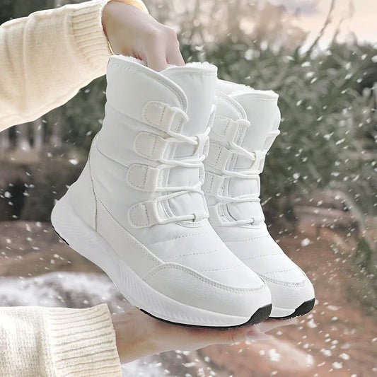 2023 Winter White Snow Boots Waterproof Non-slip Thicken Plush Warm Ankle Boots Women Shoes Botas Mujer Platform Shoes