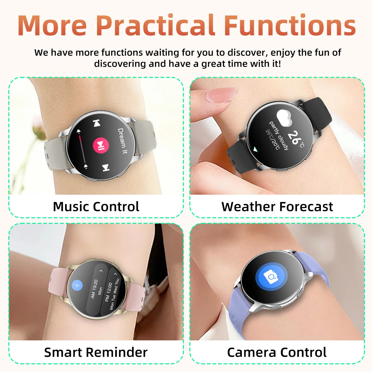 2026 Smart Watch for Men Women Bluetooth Call 1.46'' HD Display Fitness Tracker Heart Rate Sleep Monitor IP67 Waterproof Android