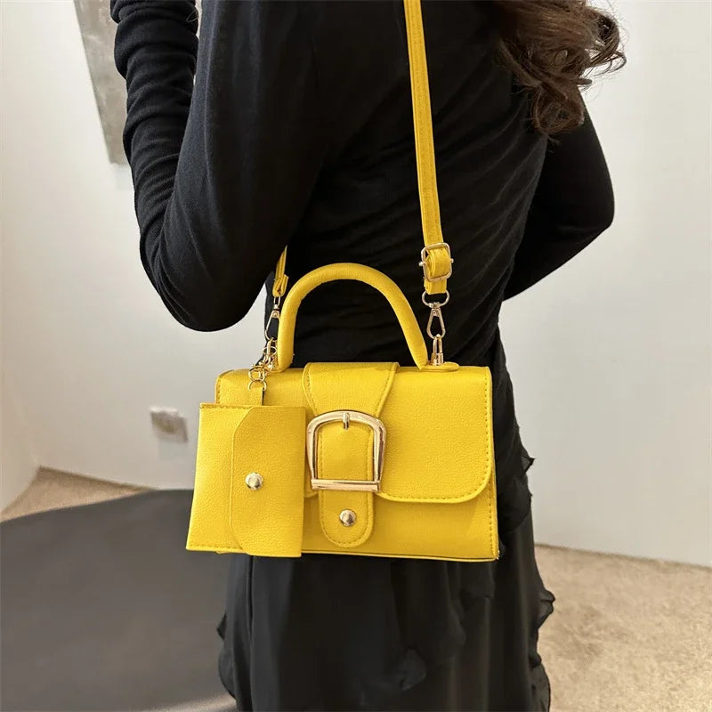 7 Color Pu Leather Ladies Brand Shoulder Bag With Coin Purse Crossbody Small Phone Bag Female Flap Messenger Bag Silver