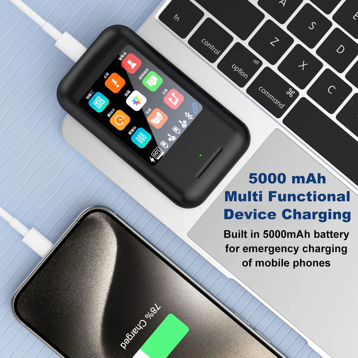In Ear Style Headphone Large Screen Touch Earphone Large Battery Multiple Function Flashlight Phone Charge Headphone Music Game